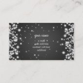 Eenvoudige monogram zwart visitekaartje (Achterkant)