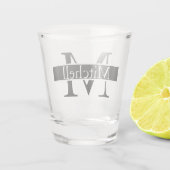 Eenvoudige monogrammen Naam Gepersonaliseerd Shot Glas (Achterkant)