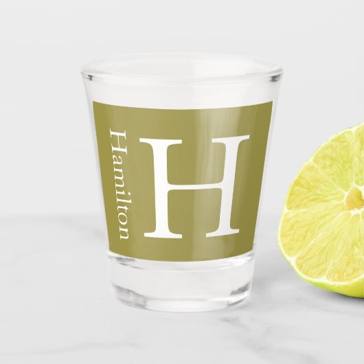 Eenvoudige monogrammen Naam Gepersonaliseerd Shot Glas (Voorkant)