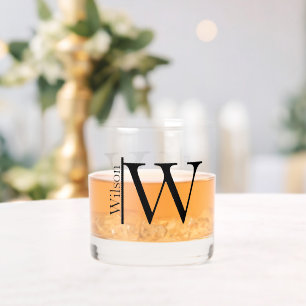 Eenvoudige monogrammen Naam Gepersonaliseerd Whisky Glas