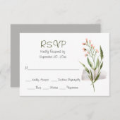 Eenvoudige mooie roze aquarel bloemen trouw-RSVP RSVP Kaartje (Voorkant / Achterkant)