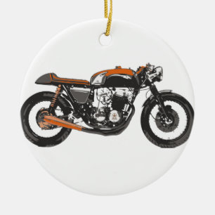 Eenvoudige motorfiets - Cafe Racer 750 Tekening Keramisch Ornament