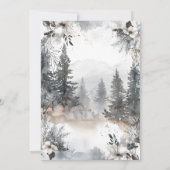 Eenvoudige Mountain Pine Tree Winter bruiloft Kaart (Achterkant)