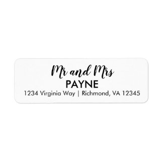 Eenvoudige Mr. & Mrs Return-adreslabel Etiket