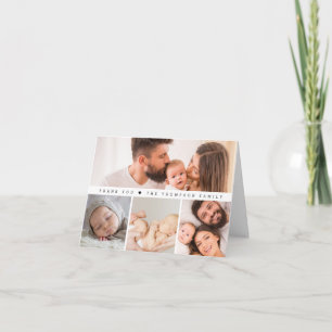 Eenvoudige Multi Foto Baby Shower Bedankkaart
