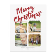 Eenvoudige Multi Photo Merry Christmas Briefkaart