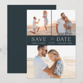 Eenvoudige Multi-Photo Save the Date Kaart (Voorkant / Achterkant)