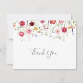 Eenvoudige Multicolor Wildflower Flat bruiloft Bedankkaart (Voorkant)