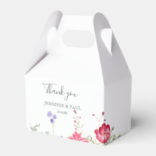 Eenvoudige Multicolor Wildflower Wedding Bedankdoosjes