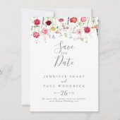Eenvoudige Multicolor Wildflower Wedding Save The Date (Voorkant)