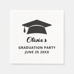 Eenvoudige naam Afstudeerder Pet Graduation Party Servet
