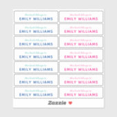 Eenvoudige naam boekkenteken sticker (Vel)