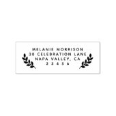 Eenvoudige naam & Botanische Branches Retouradres Rubberstempel (Afrduk)