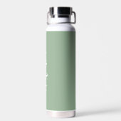Eenvoudige naam Elegant Script Sage Green Modern Waterfles (Achterkant)