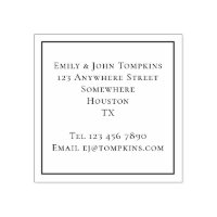 Eenvoudige naam en adresvierkant voor retourzendin