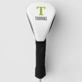 Eenvoudige Naam en Monogram Initiaal Gepersonalise Golfheadcover (Voorkant)