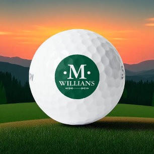 Eenvoudige Naam Initiaal Letter M Groen Golfballen