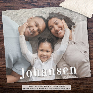 Eenvoudige naam van één fotofamilie fleece deken