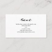 Eenvoudige naam Zwart-wit Minimal Visitekaartje (Achterkant)