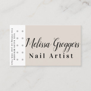 Eenvoudige nagelstylist beloningsloyaliteit visite visitekaartje