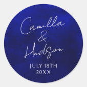 Eenvoudige Names Weddenschap Datum voor envelop Ronde Sticker (Voorkant)