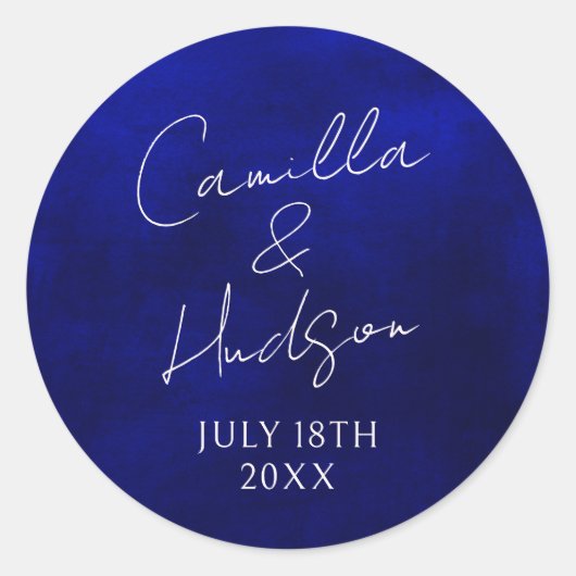 Eenvoudige Names Weddenschap Datum voor envelop Ronde Sticker (Voorkant)