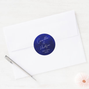 Eenvoudige Names Weddenschap Datum voor envelop Ronde Sticker