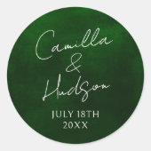 Eenvoudige Names Weddenschap Datum voor envelop Ronde Sticker (Voorkant)