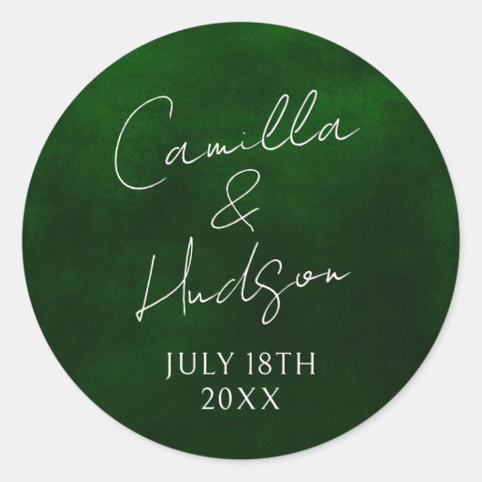 Eenvoudige Names Weddenschap Datum voor envelop Ronde Sticker (Voorkant)