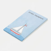 Eenvoudige Nautical Sailboat Whimsical Waterverf B Post-it® Notes (Schuin)