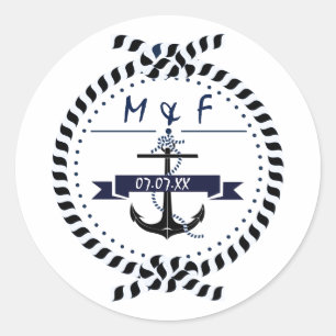 Eenvoudige Nautische Anker Strand Bruiloft Sticker