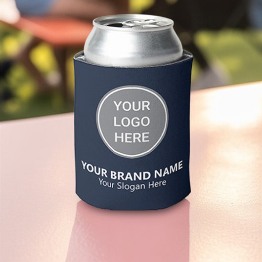 Eenvoudige Navy Blue Custom Logo Promotiebedrijf Blikjeskoeler