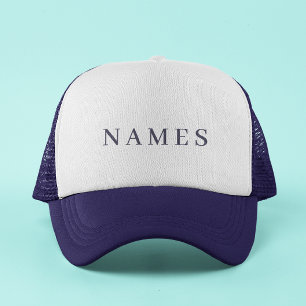 Eenvoudige Navy Blue Custom Name Elegant Trucker Pet