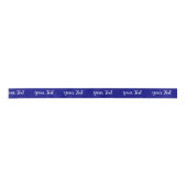 Eenvoudige Navy Blue en White Script Text Sjabloon Lint (Voorkant)