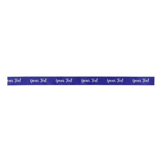 Eenvoudige Navy Blue en White Script Text Sjabloon Lint (Voorkant)