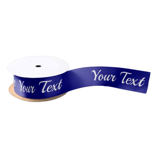 Eenvoudige Navy Blue en White Script Text Sjabloon Lint (Spoel)