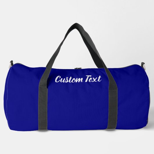 Eenvoudige Navy Blue en White Script Text Sjabloon Plunjezak (Voorkant)