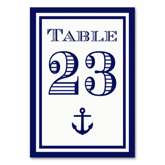 Eenvoudige Navy Blue Framed Anker Table Kaart #23 (Voorkant)
