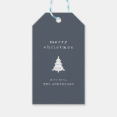 Eenvoudige Navy Blue kerstvakantie Cadeaulabel (Voorkant)