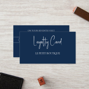 Eenvoudige Navy Blue Loyalty Kaart