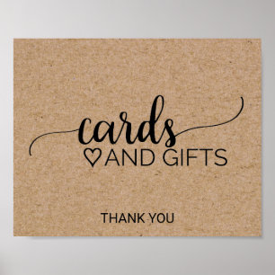 Eenvoudige Nep-Kraft Calligrafie Kaarten en Cadeau Poster