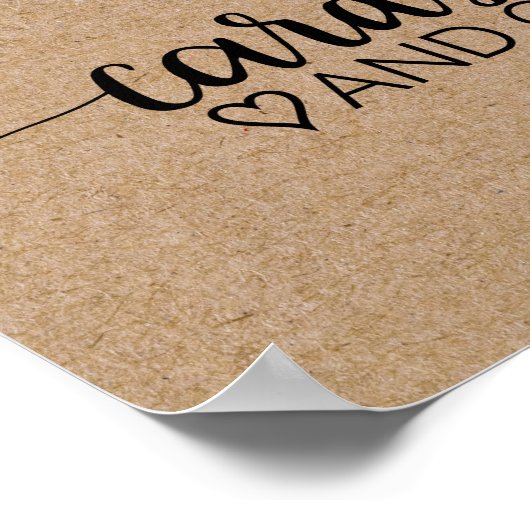 Eenvoudige Nep-Kraft Calligraphy Kaarten en Cadeau Poster (Hoek)