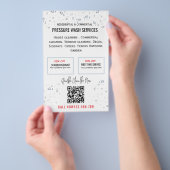 Eenvoudige nette Waterdruppels Qr-code Drukwas Flyer (Hand)