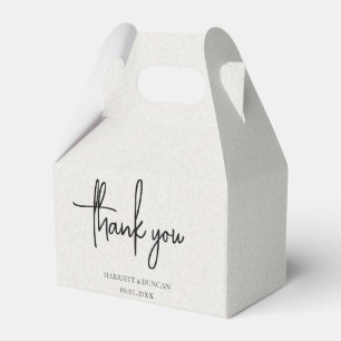 Eenvoudige Neutrale Beige Elegante Bruiloft Bedankdoosjes
