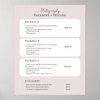 Eenvoudige neutrale prijstijst sjabloon poster