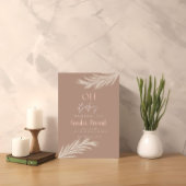 Eenvoudige Neutrale Tone Boho Geslacht Onthulling Kaart