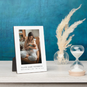 Eenvoudige nieuwe baby en mam foto fotoplaat