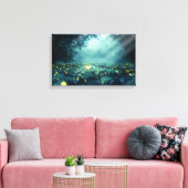 Eenvoudige Night Forest Glowworm Lantaarn Canvas P (Insitu (Woonkamer))
