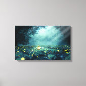 Eenvoudige Night Forest Glowworm Lantaarn Canvas P Afdruk (Voorkant)