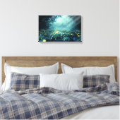 Eenvoudige Night Forest Glowworm Lantaarn Canvas P Afdruk (Insitu (Slaapkamer))